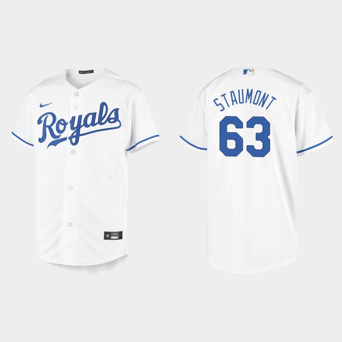 Youth Kansas City Royals #63 Josh Staumont White  Home Jersey