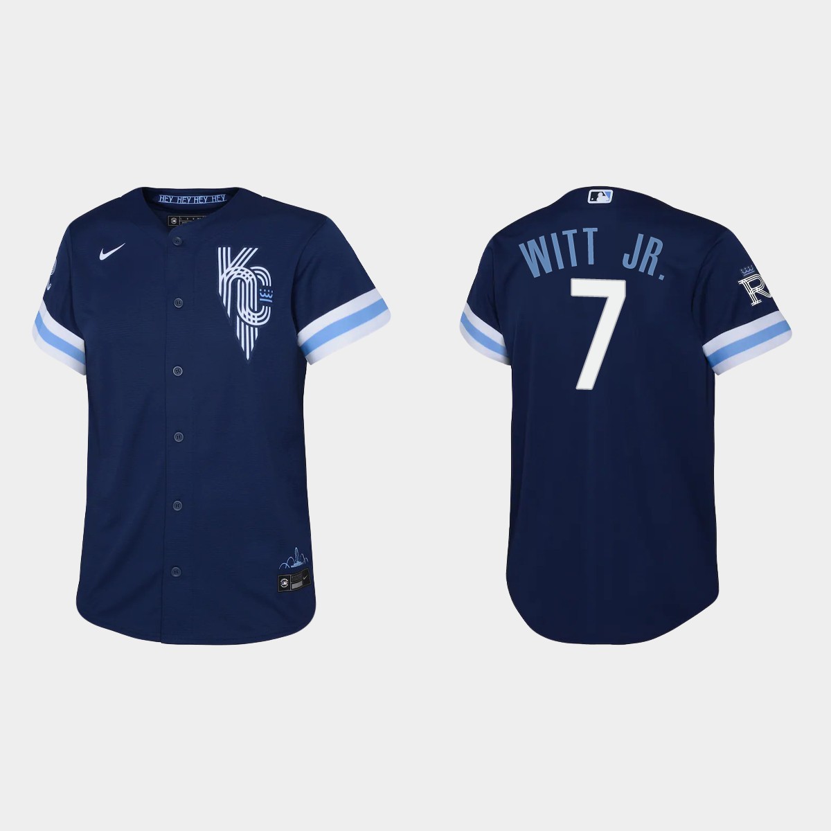 Youth Kansas City Royals Bobby Witt Jr. Navy 2022 City Connect  Jersey