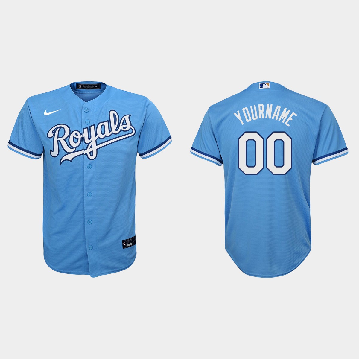Youth Kansas City Royals Custom Light Blue  Alternate Jersey