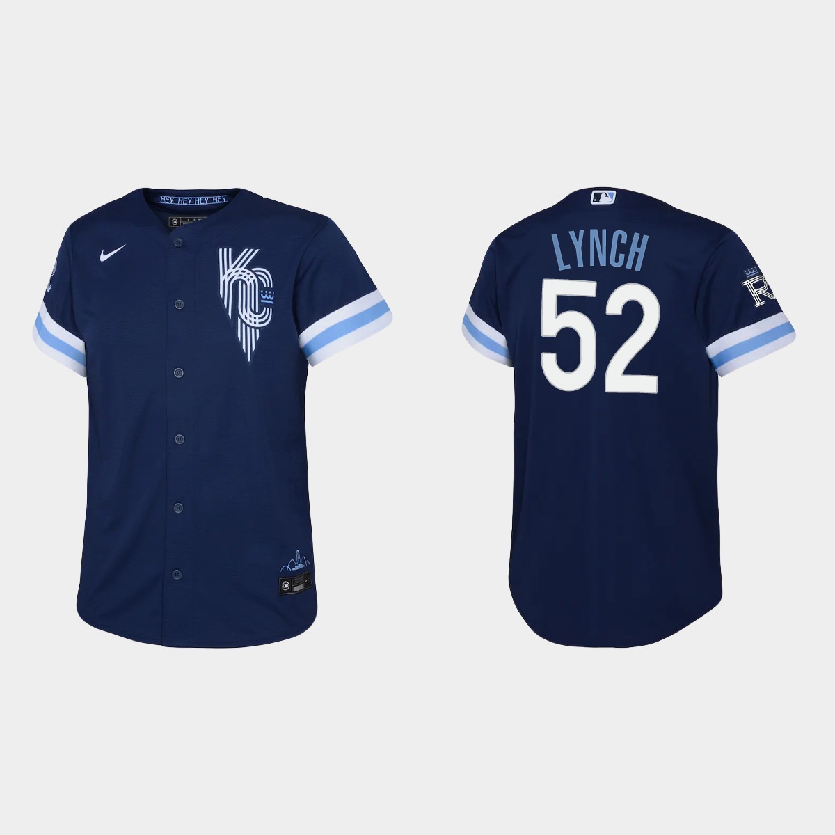Youth Kansas City Royals Daniel Lynch Navy 2022 City Connect  Jersey