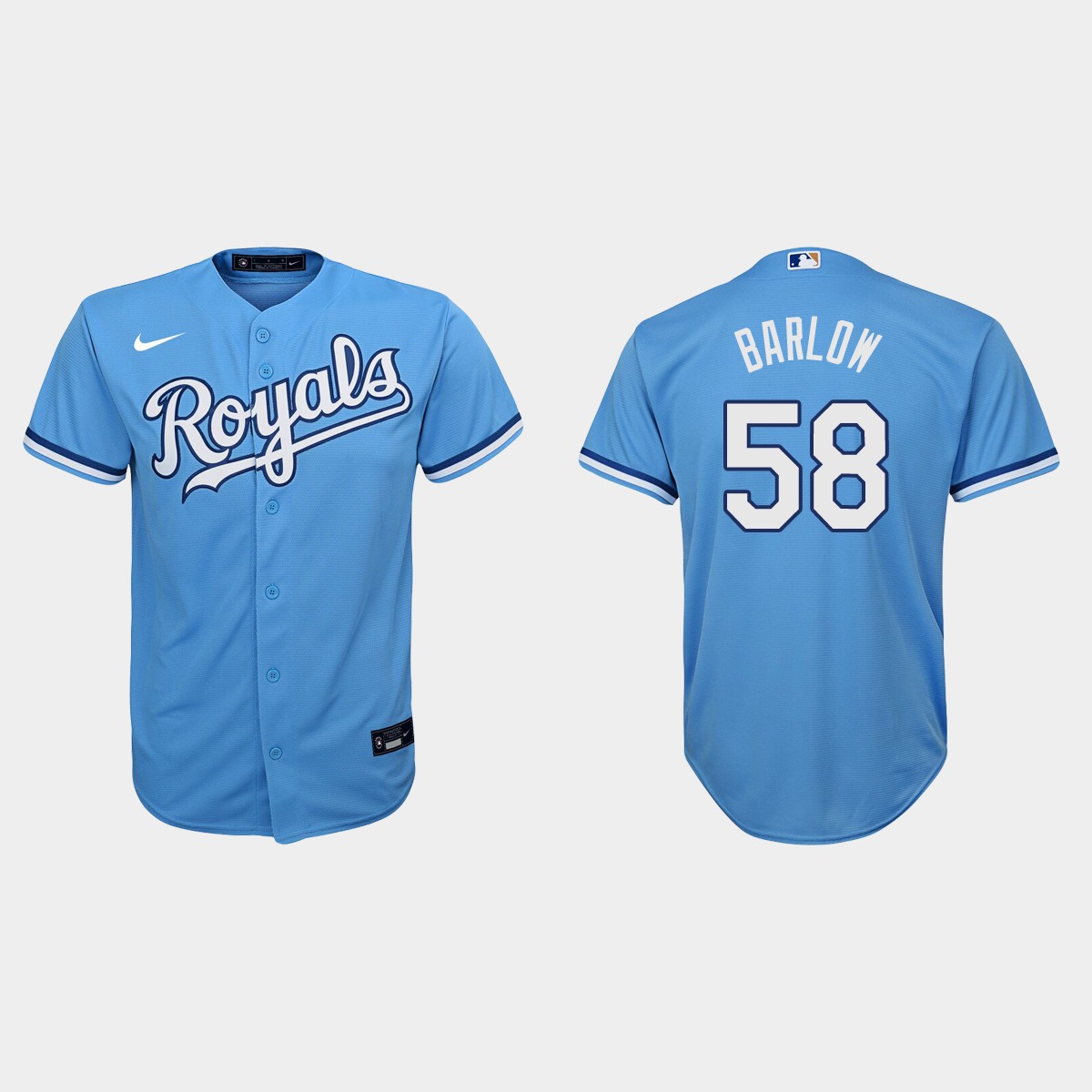 Youth Kansas City Royals Scott Barlow Light Blue  Jersey