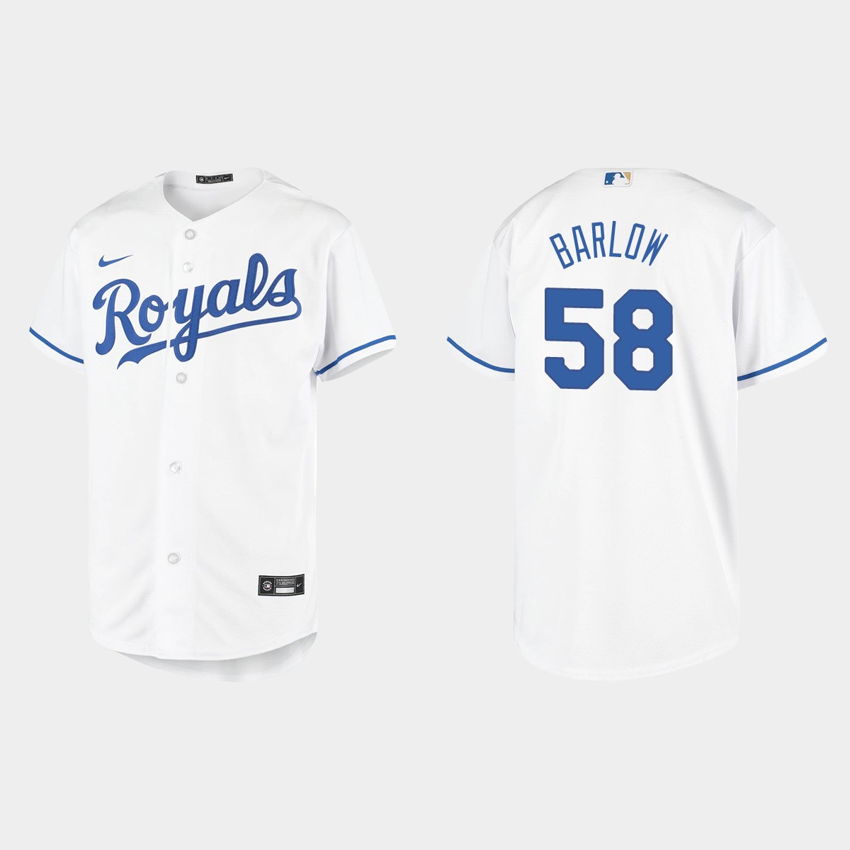 Youth Kansas City Royals Scott Barlow White  Home Jersey