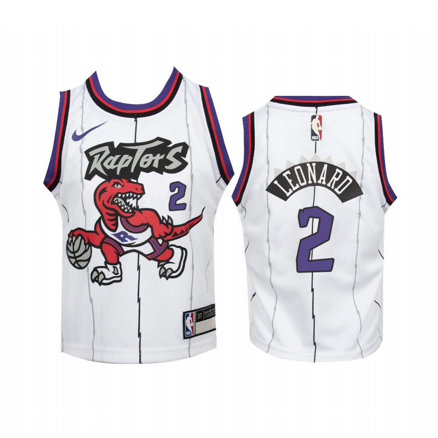 Youth Kawhi Leonard Toronto Raptors Kids White Hardwood Classics Jersey