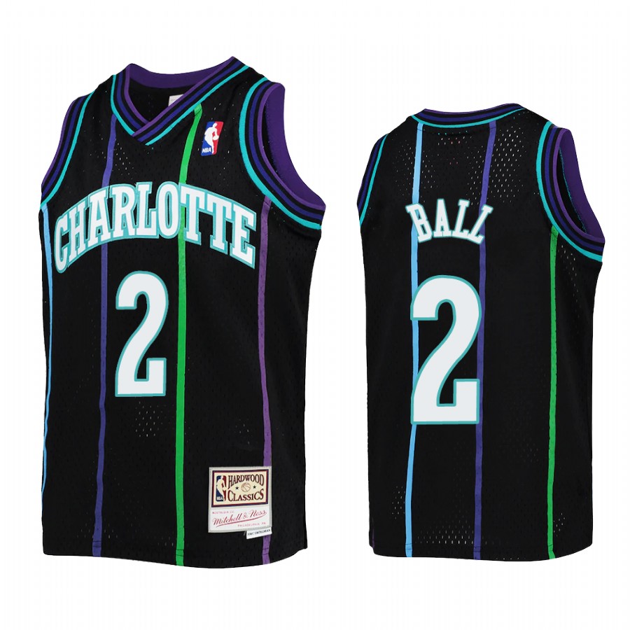 Youth LaMelo Ball Charlotte Hornets Black Reload Jersey Throwback
