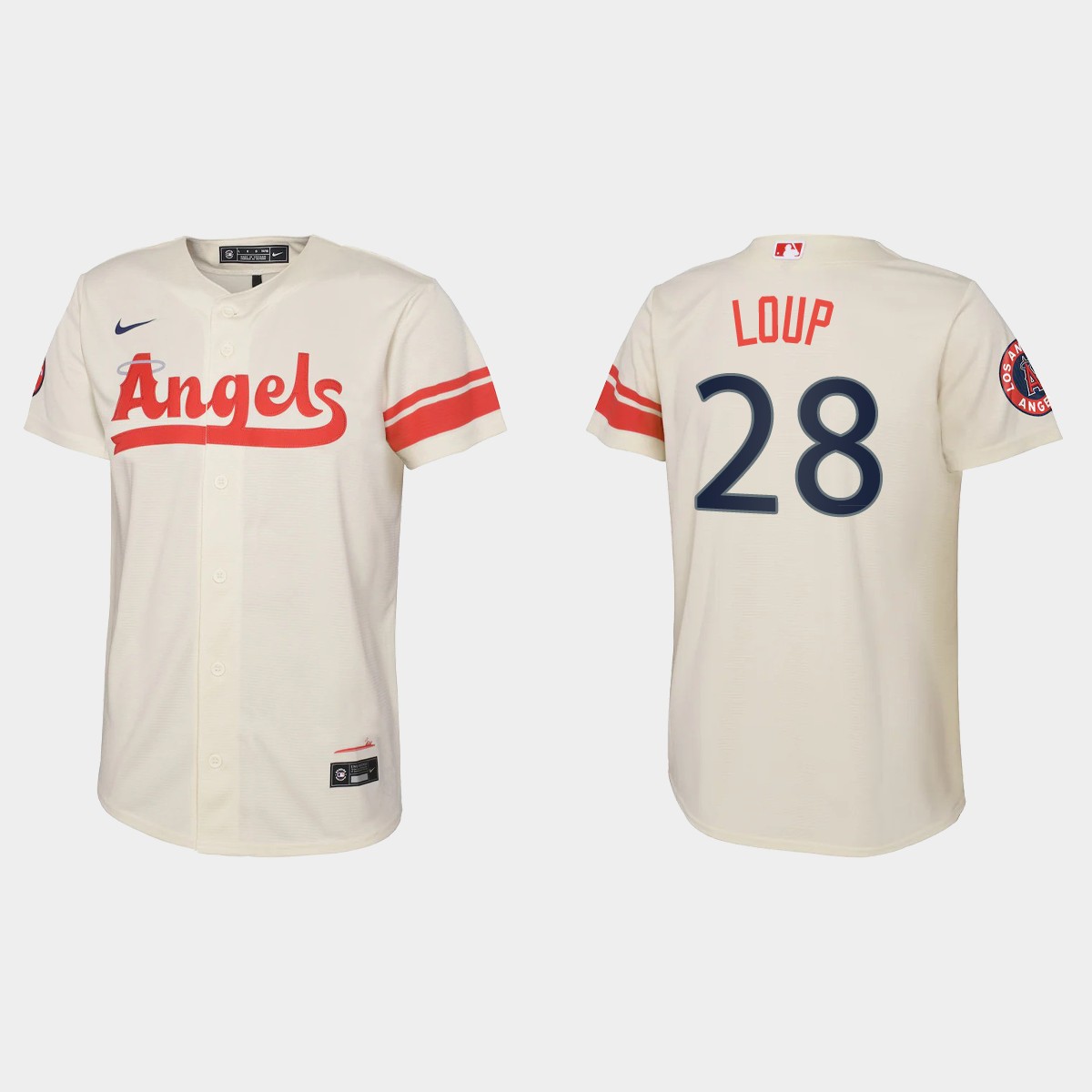 Youth Los Angeles Angels Aaron Loup Cream 2022 City Connect  Jersey