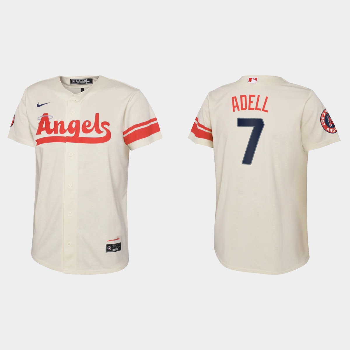 Youth Los Angeles Angels Jo Adell Cream 2022 City Connect  Jersey