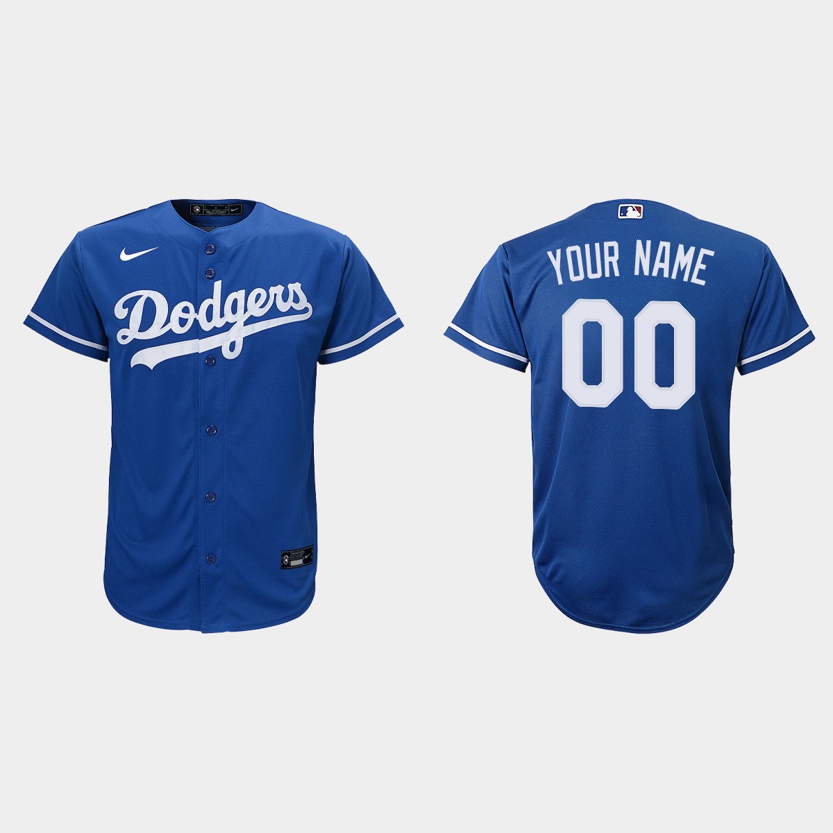 Youth Los Angeles Dodgers #00 Custom Royal  Alternate Jersey