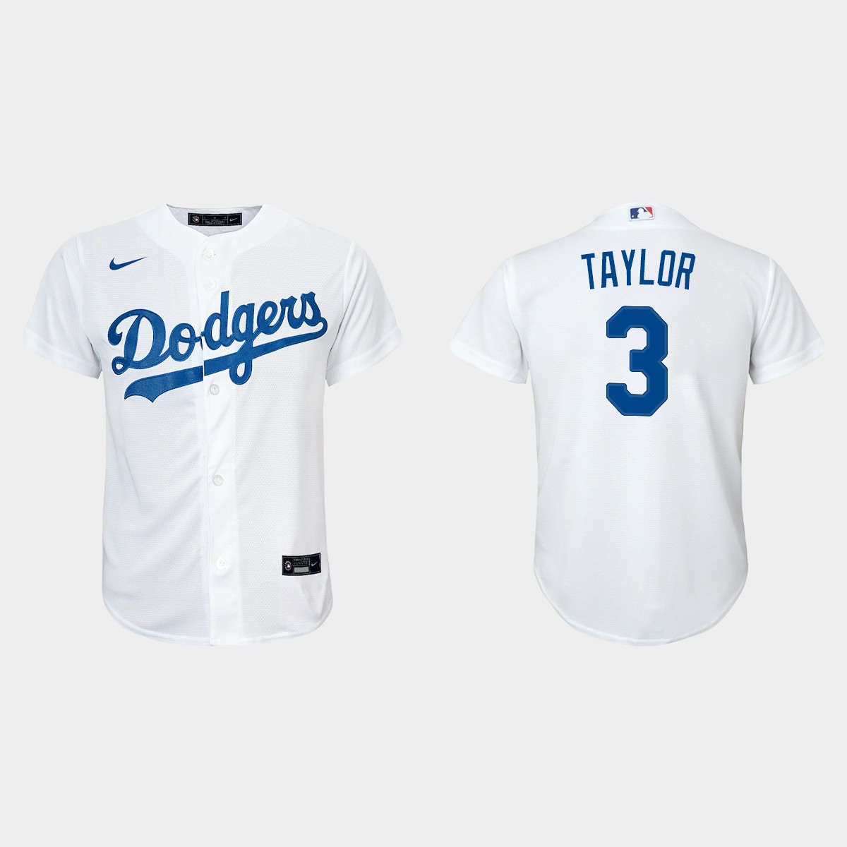 Youth Los Angeles Dodgers #3 Chris Taylor White  Home Jersey