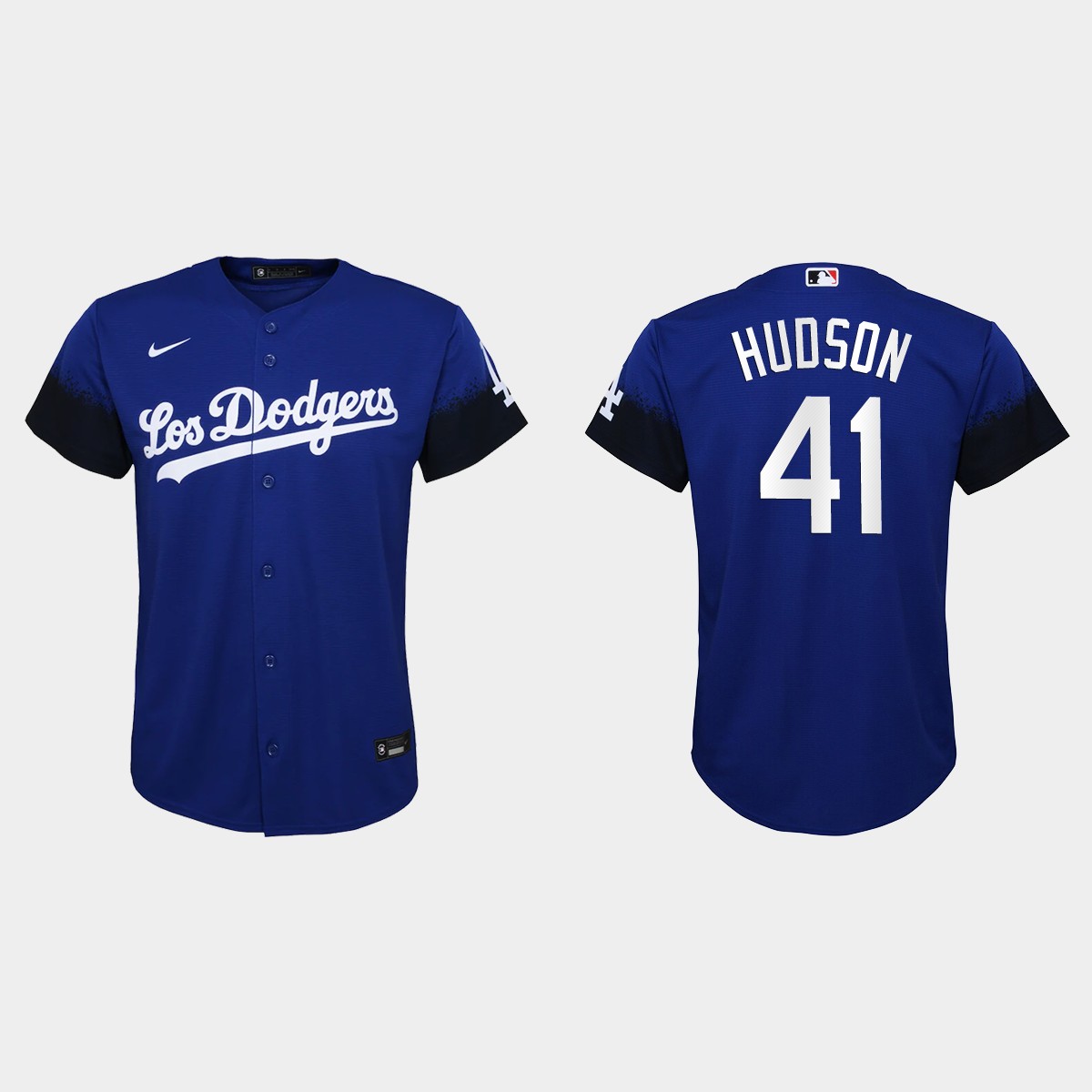 Youth Los Angeles Dodgers Daniel Hudson Royal 2021 City Connect  Jersey