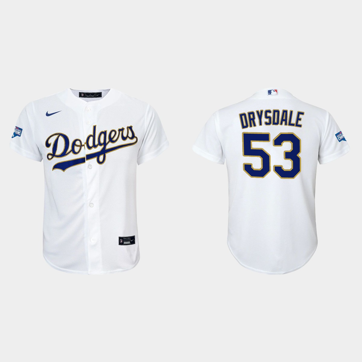 Youth Los Angeles Dodgers Don Drysdale 2021 Gold Program White Gold  Jersey