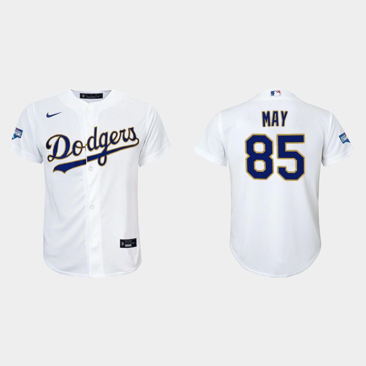Youth Los Angeles Dodgers Dustin May 2021 Gold Program White Gold  Jersey