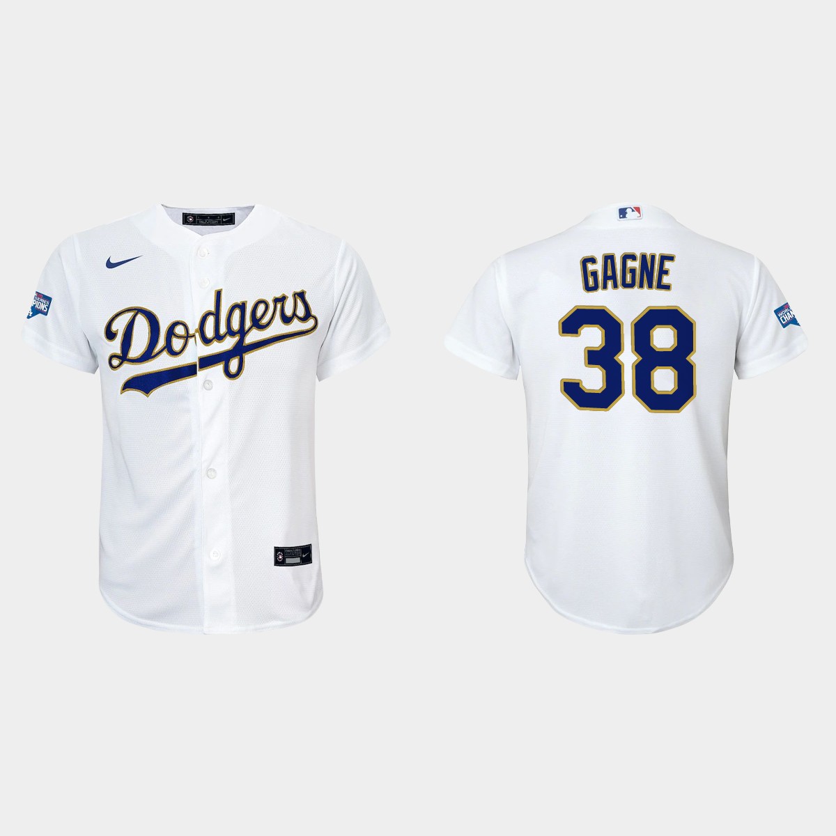 Youth Los Angeles Dodgers Eric Gagne 2021 Gold Program White Gold  Jersey