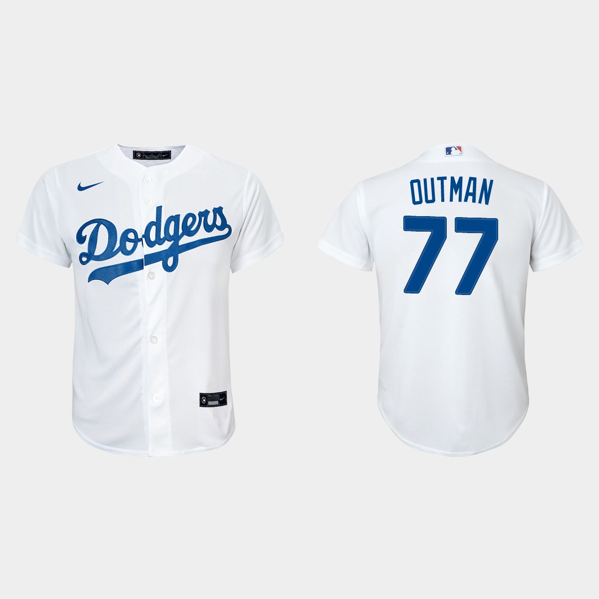 Youth Los Angeles Dodgers James Outman White  Home Jersey