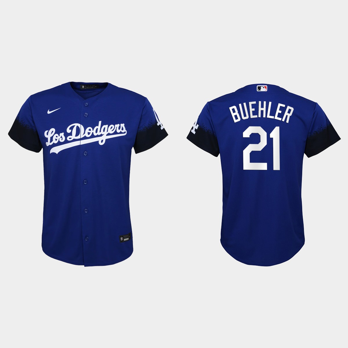 Youth Los Angeles Dodgers Walker Buehler Royal 2021 City Connect  Jersey