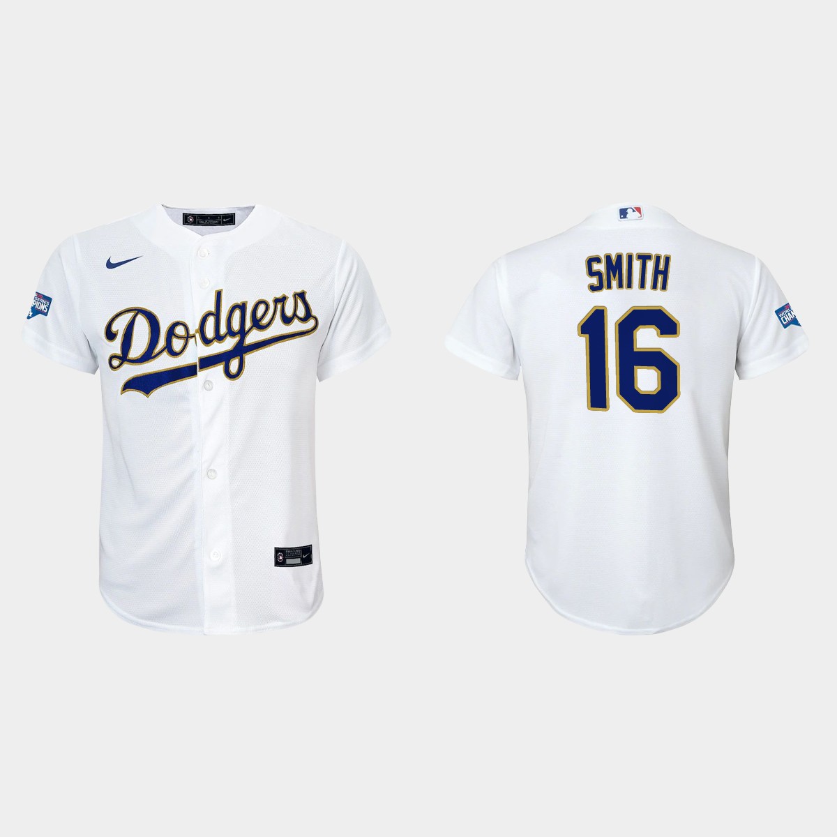 Youth Los Angeles Dodgers Will Smith 2021 Gold Program White Gold  Jersey