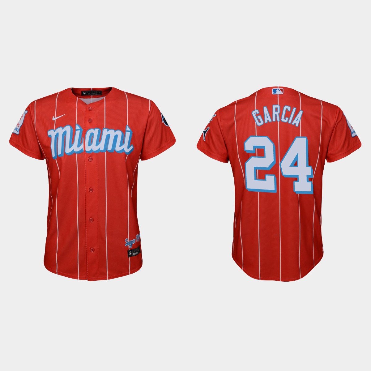 Youth Miami Marlins Avisail Garcia Red 2021 City Connect  Jersey