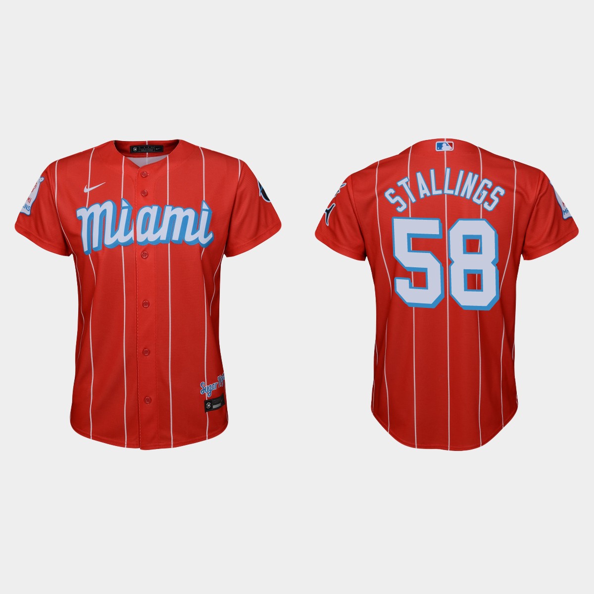 Youth Miami Marlins Jacob Stallings Red City Connect  Jersey