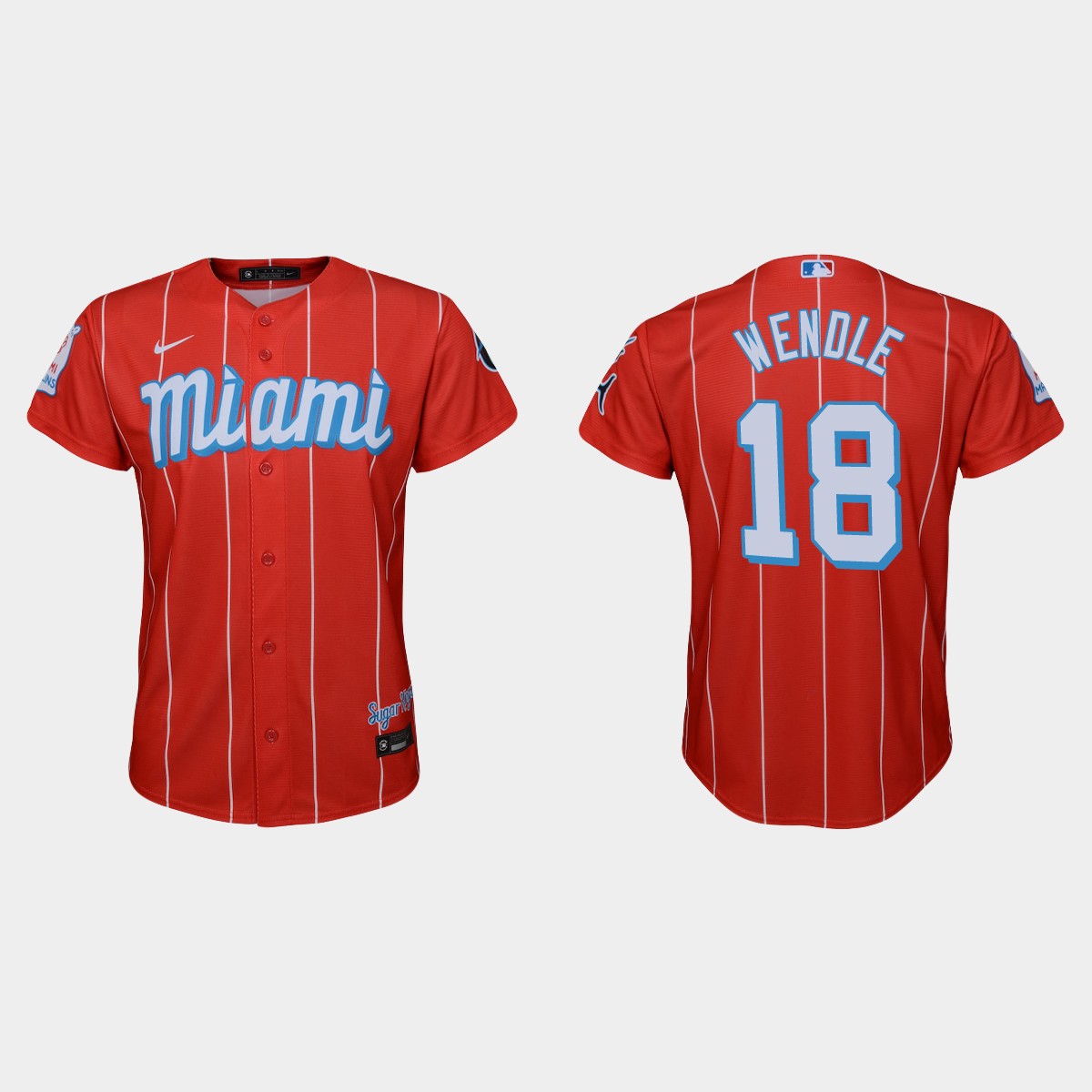 Youth Miami Marlins Joe Wendle Red City Connect  Jersey