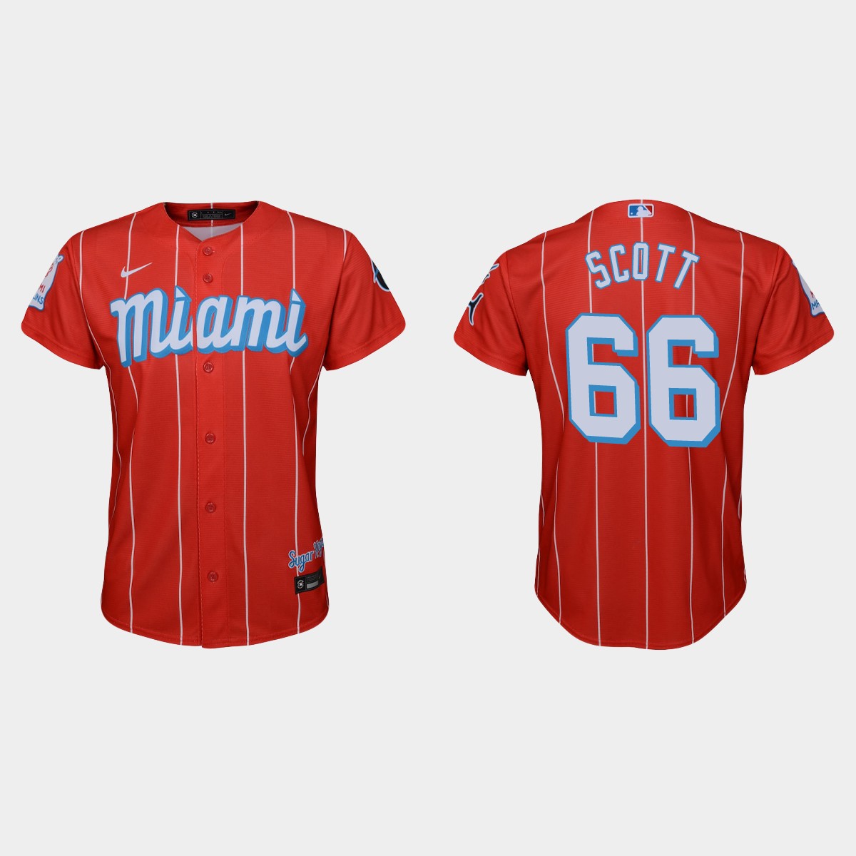 Youth Miami Marlins Tanner Scott Red City Connect  Jersey
