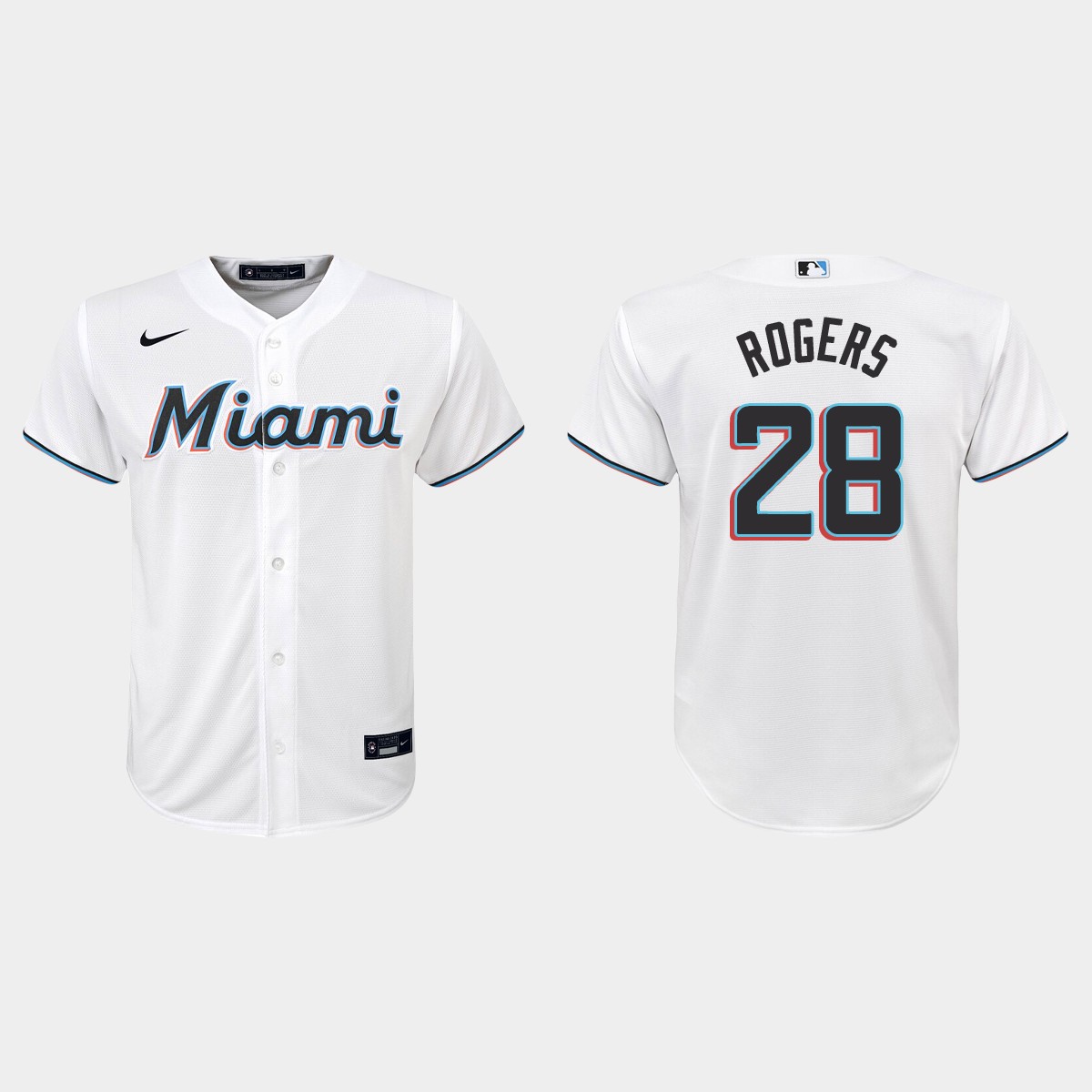 Youth Miami Marlins Trevor Rogers White  Home Jersey