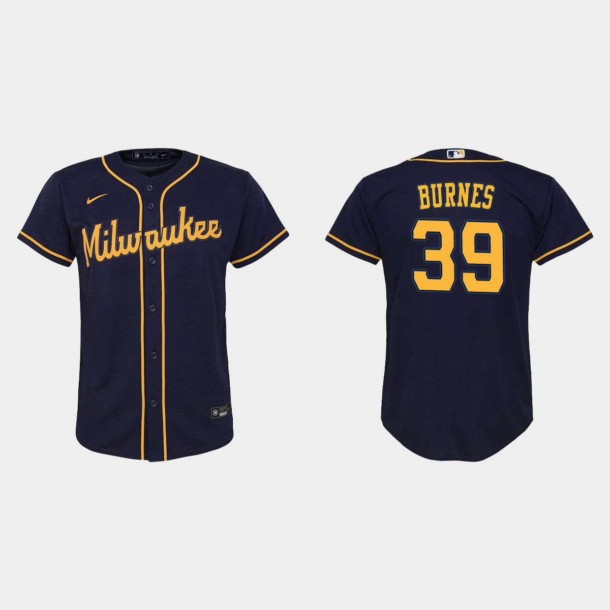 Youth Milwaukee Brewers Corbin Burnes Navy  Jersey