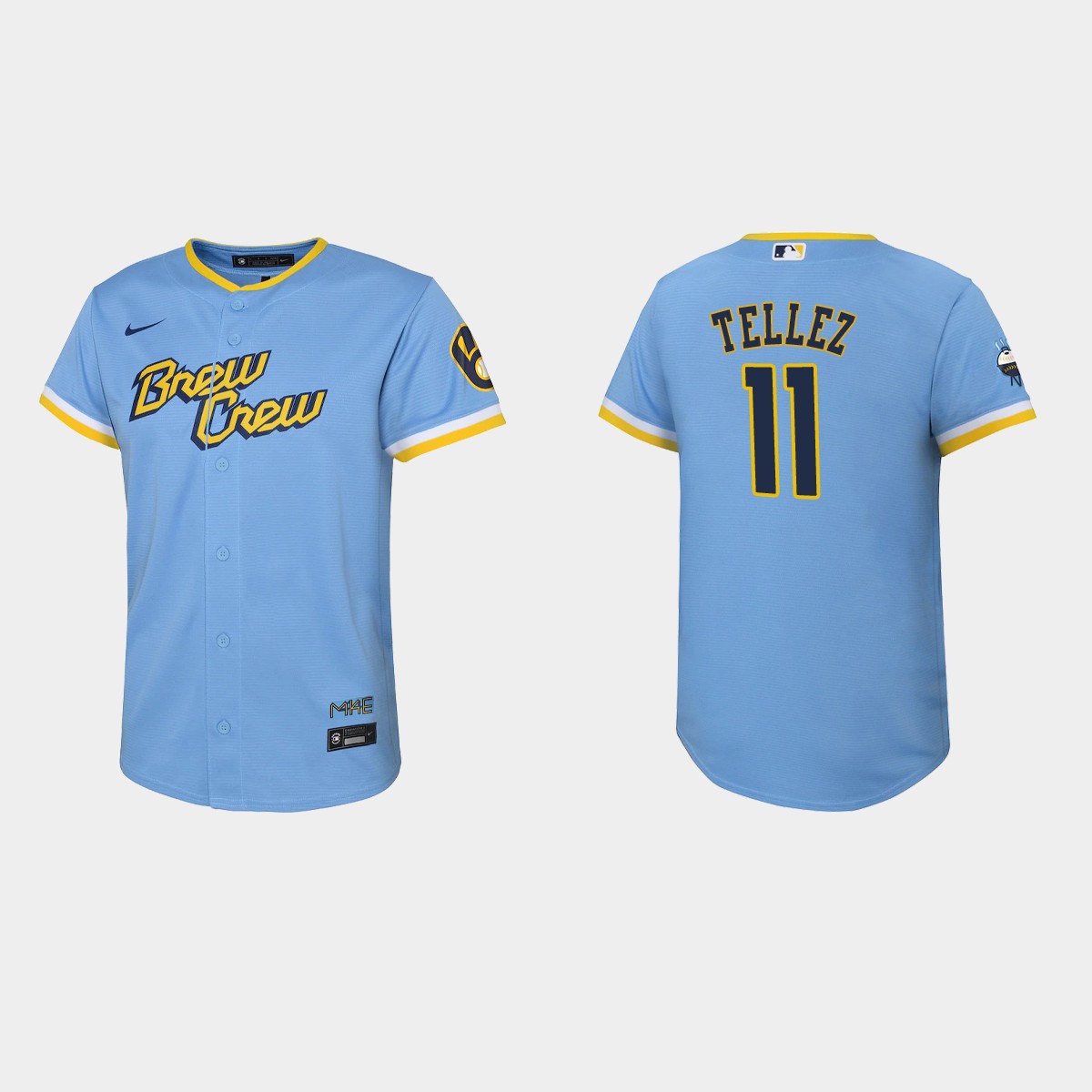 Youth Milwaukee Brewers Rowdy Tellez Powder Blue 2022 City Connect  Jersey