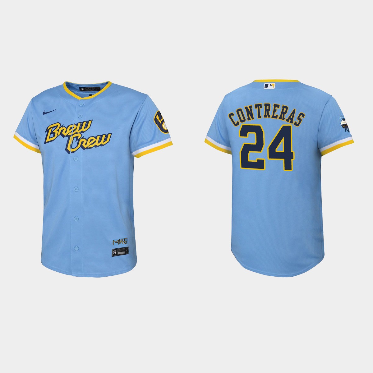 Youth Milwaukee Brewers William Contreras Powder Blue City Connect  Jersey