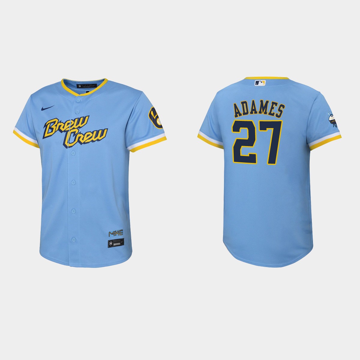 Youth Milwaukee Brewers Willy Adames Powder Blue 2022 City Connect  Jersey
