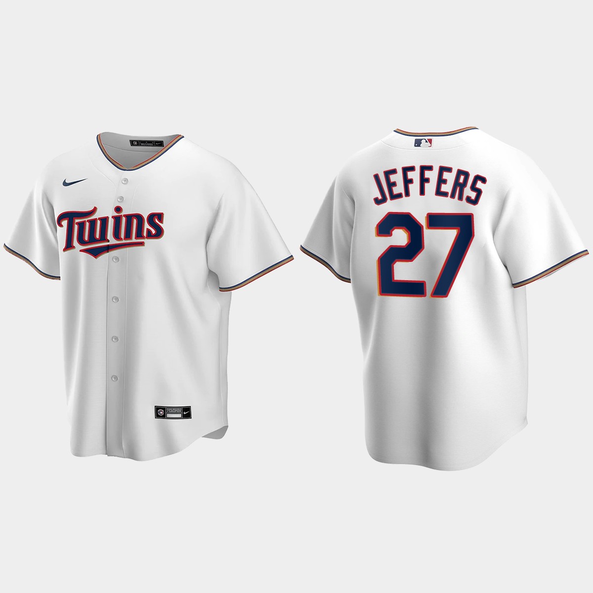 Youth Minnesota Twins #27 Ryan Jeffers White  Home Jersey