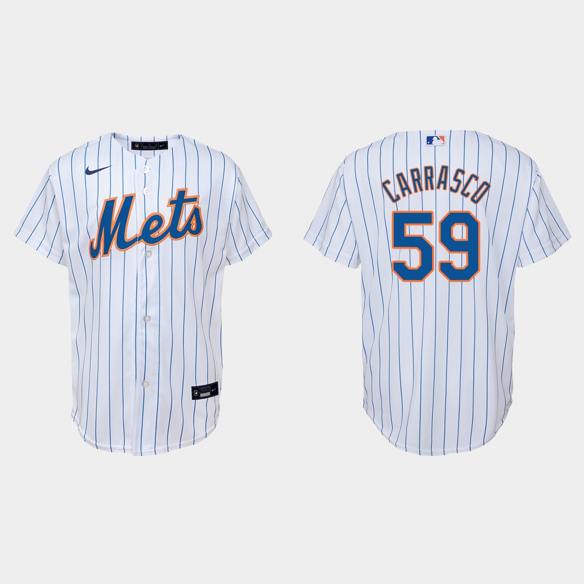 Youth New York Mets #59 Carlos Carrasco White  Home Jersey