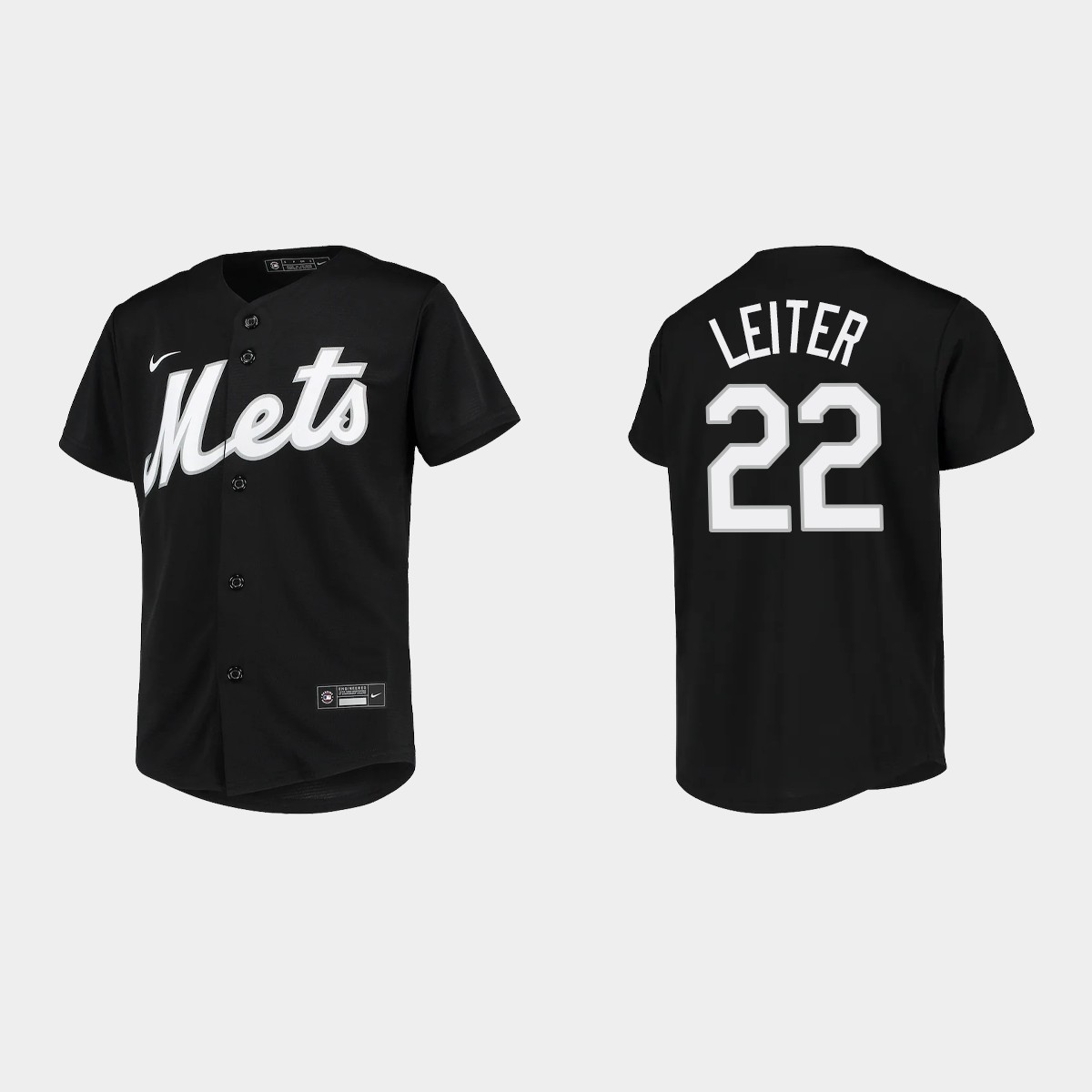 Youth New York Mets Al Leiter Black  Team Jersey