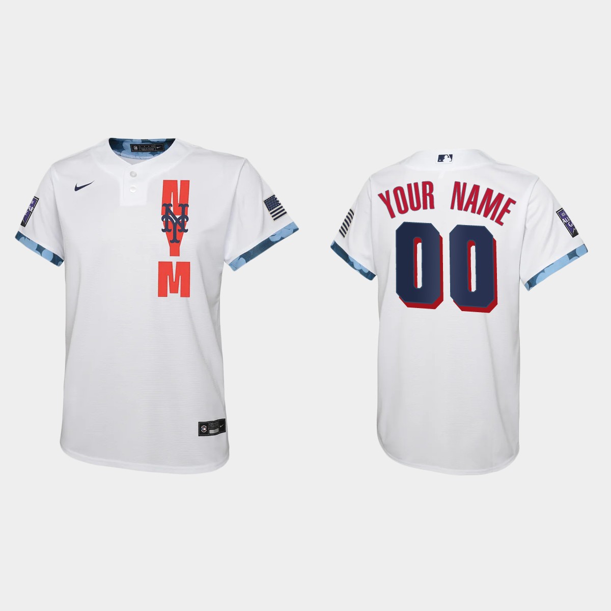 Youth New York Mets Custom White 2021 MLB All-Star Game Jersey