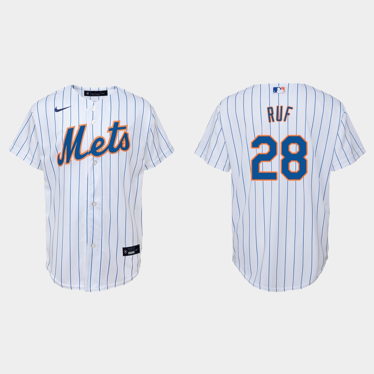 Youth New York Mets Darin Ruf White  Home Jersey