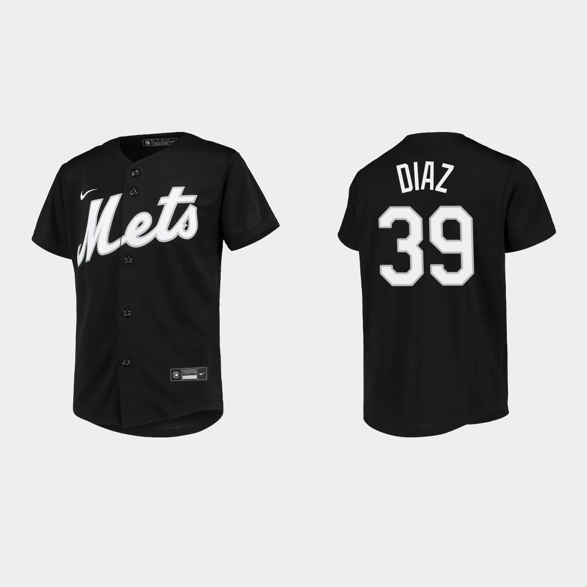 Youth New York Mets Edwin Diaz Black  Team Jersey