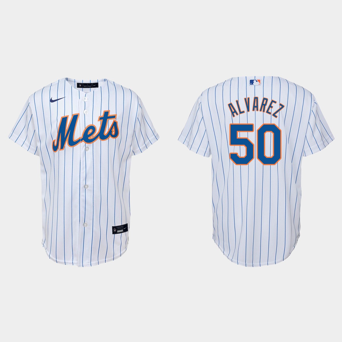Youth New York Mets Francisco Alvarez White  Home Jersey