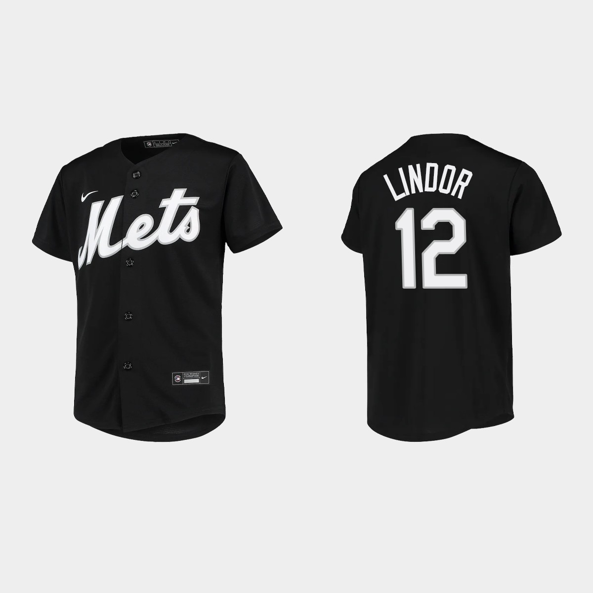Youth New York Mets Francisco Lindor Black  Team Jersey