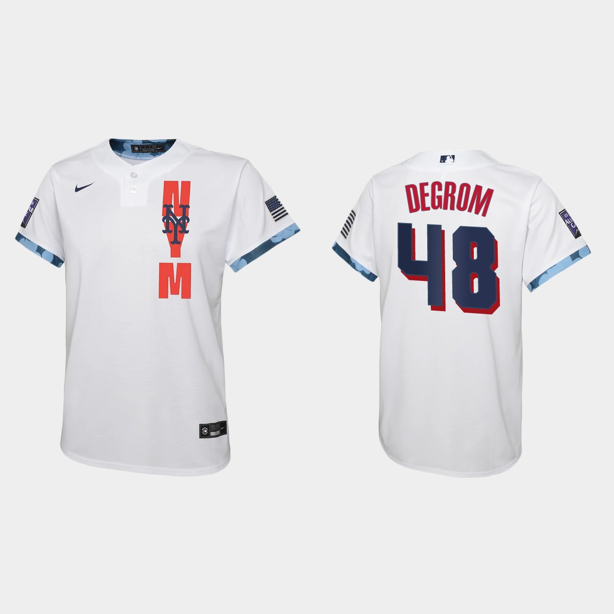 Youth New York Mets Jacob deGrom White 2021 MLB All-Star Game Jersey