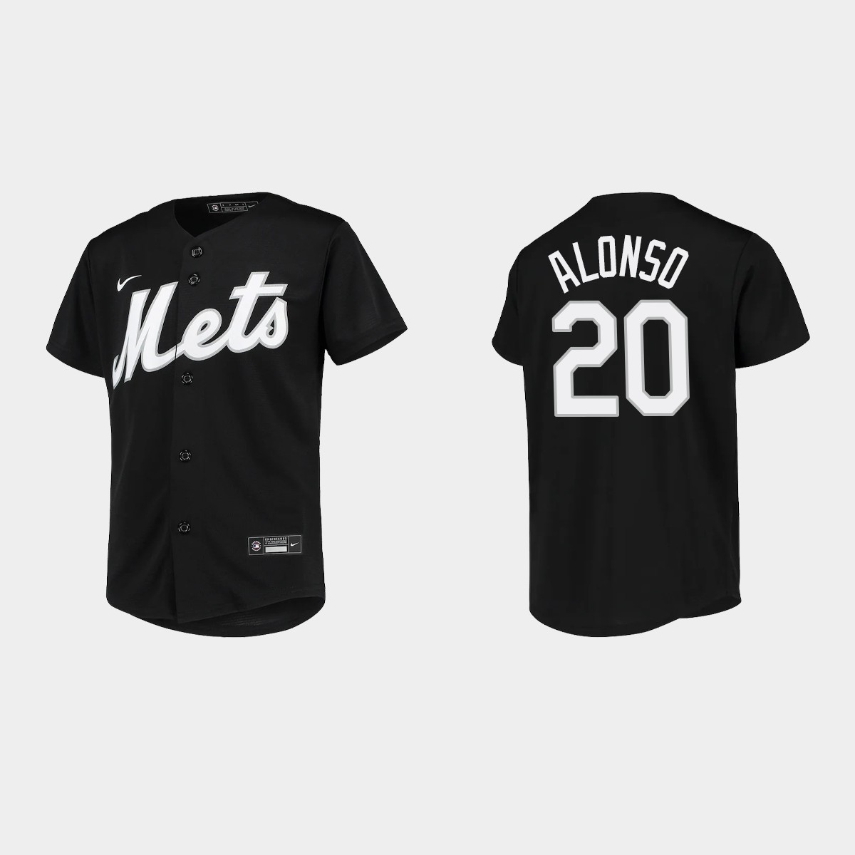 Youth New York Mets Pete Alonso Black  Team Jersey