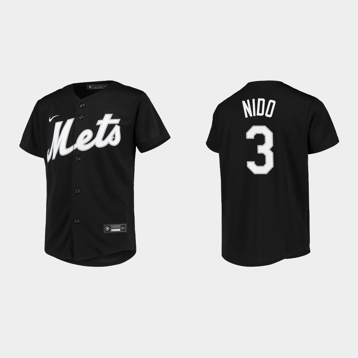 Youth New York Mets Tomas Nido Black  Team Jersey