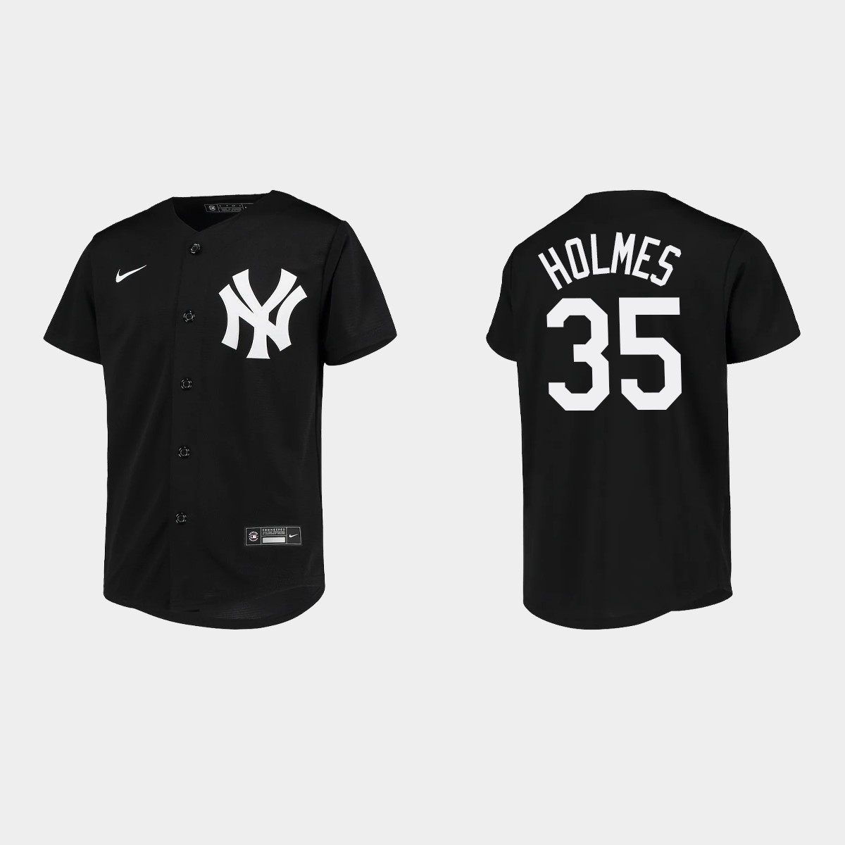 Youth New York Yankees Clay Holmes Black  Team Jersey