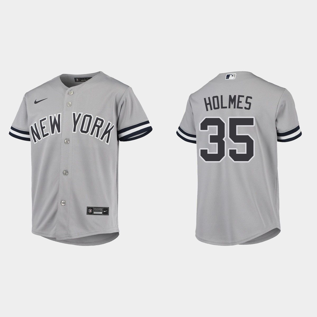 Youth New York Yankees Clay Holmes Gray  Road Jersey