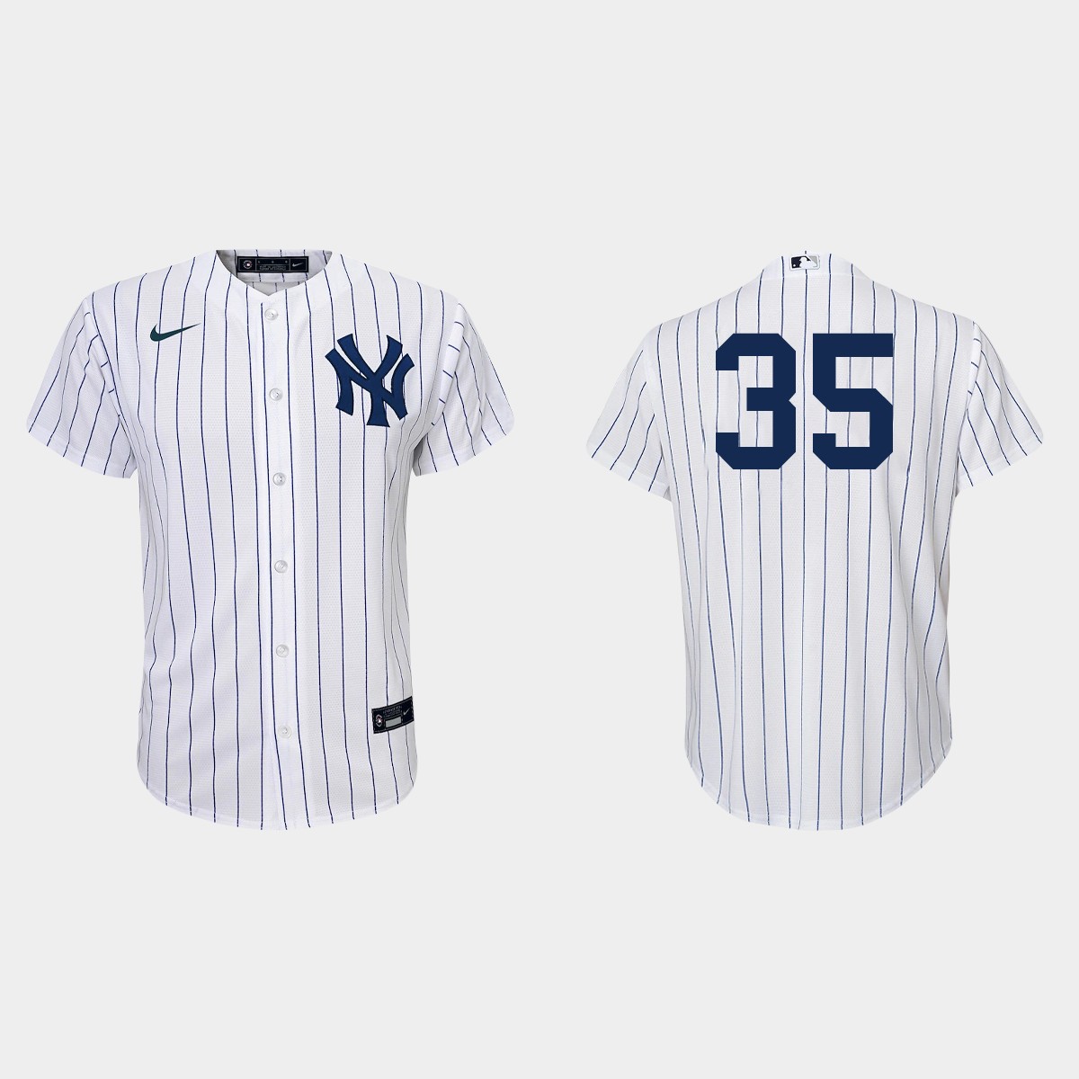 Youth New York Yankees Clay Holmes White Navy  Home Jersey