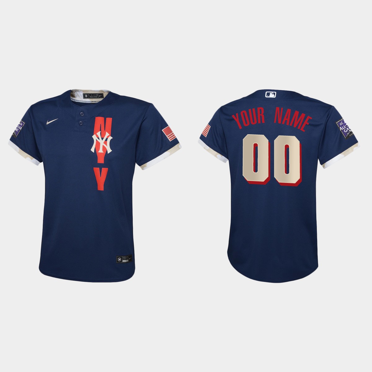 Youth New York Yankees Custom Navy 2021 MLB All-Star Game Jersey