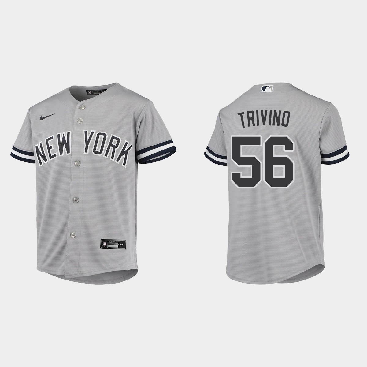 Youth New York Yankees Lou Trivino Gray  Road Jersey