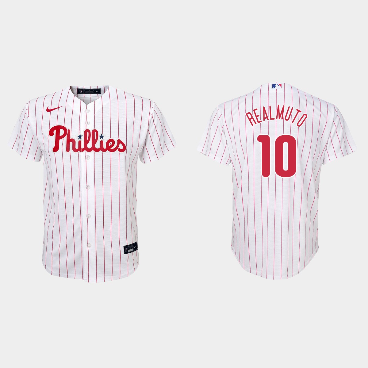 Youth Philadelphia Phillies #10 J.T. Realmuto White  Home Jersey