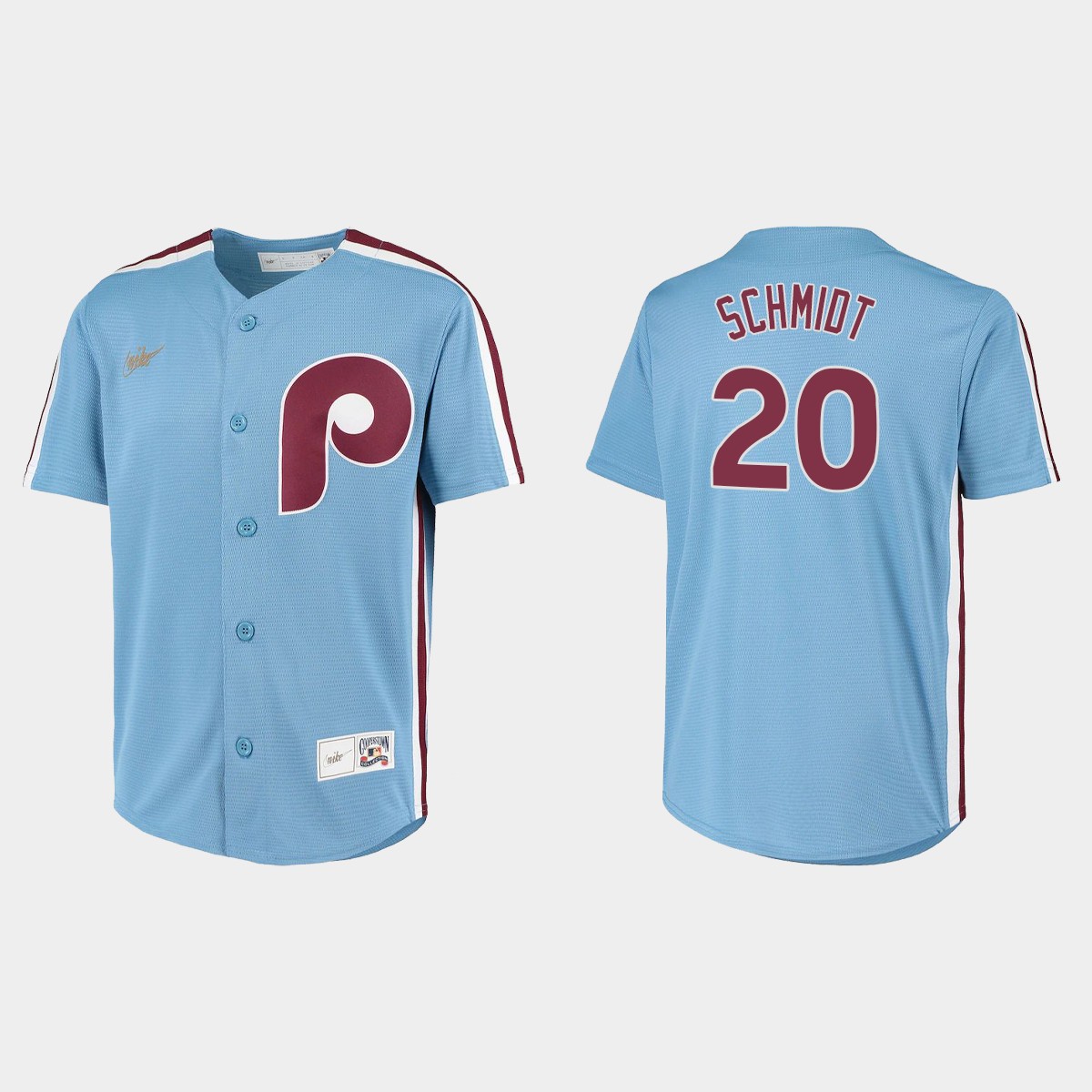 Youth Philadelphia Phillies #20 Mike Schmidt Light Blue Cooperstown Collection Road Jersey