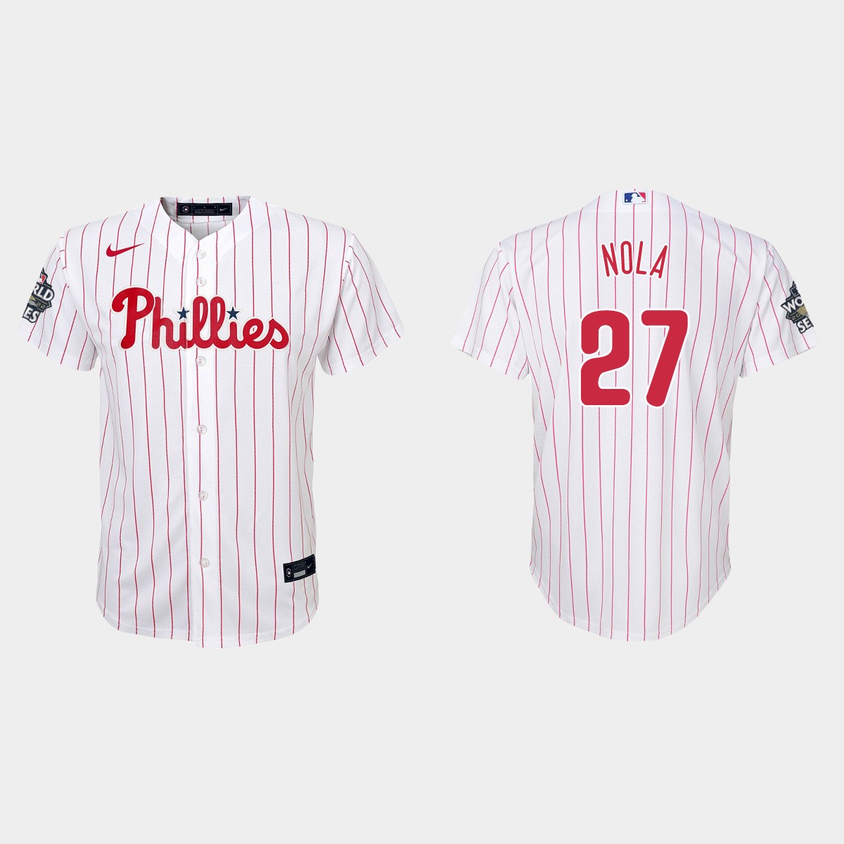 Youth Philadelphia Phillies Aaron Nola White 2022 World Series  Jersey
