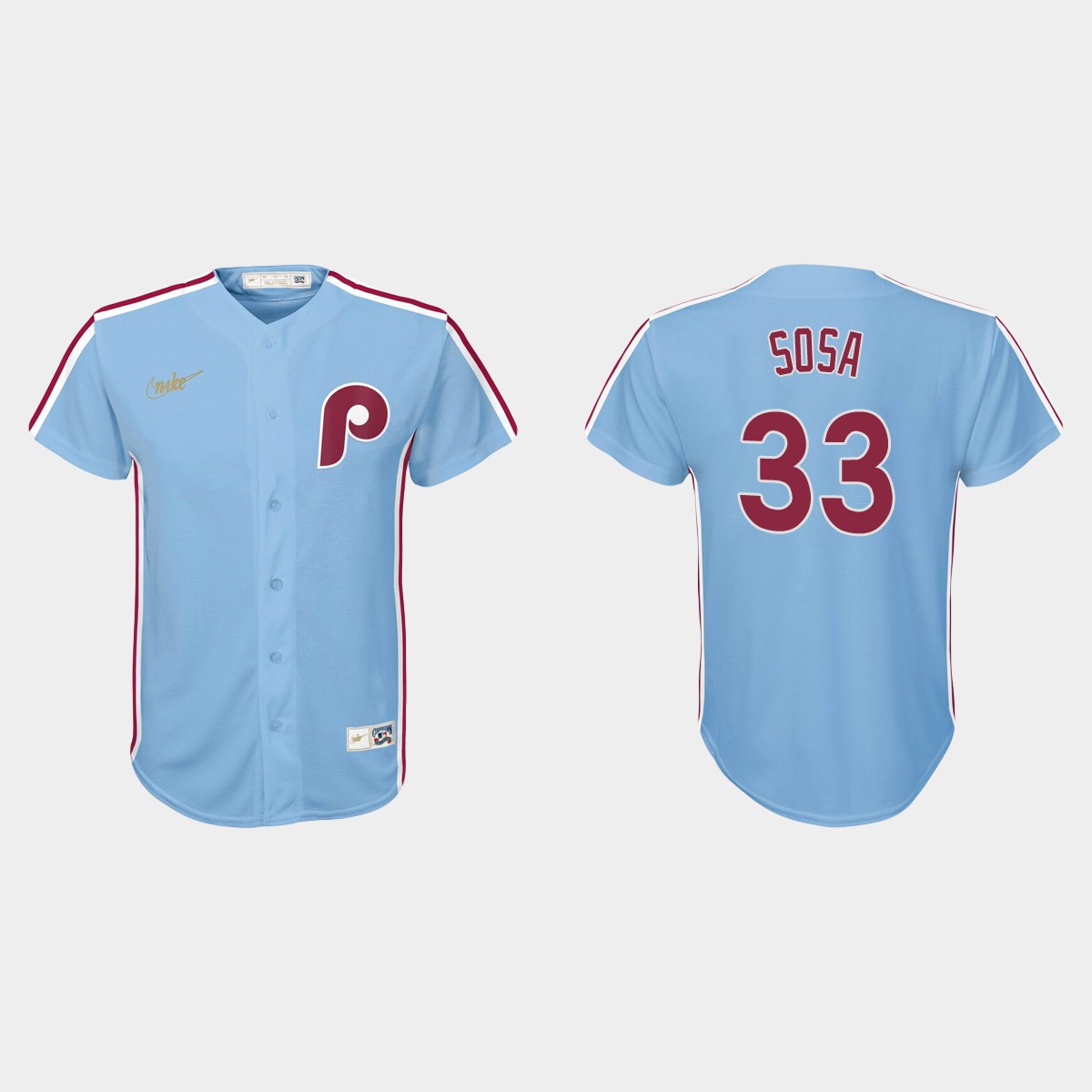 Youth Philadelphia Phillies Edmundo Sosa Light Blue Cooperstown Collection Jersey