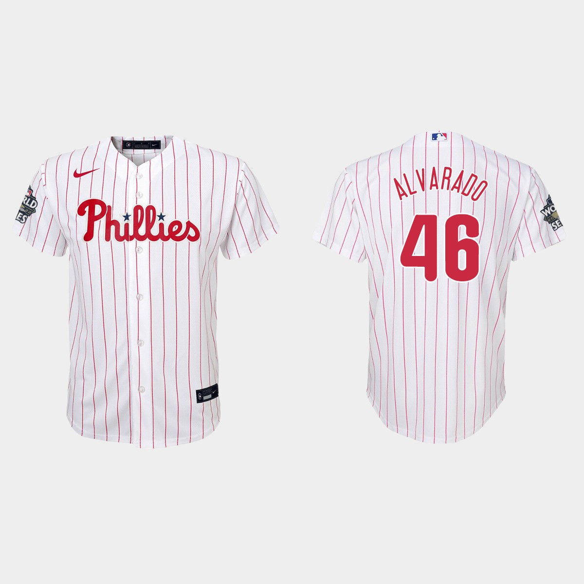 Youth Philadelphia Phillies Jose Alvarado White 2022 World Series  Jersey