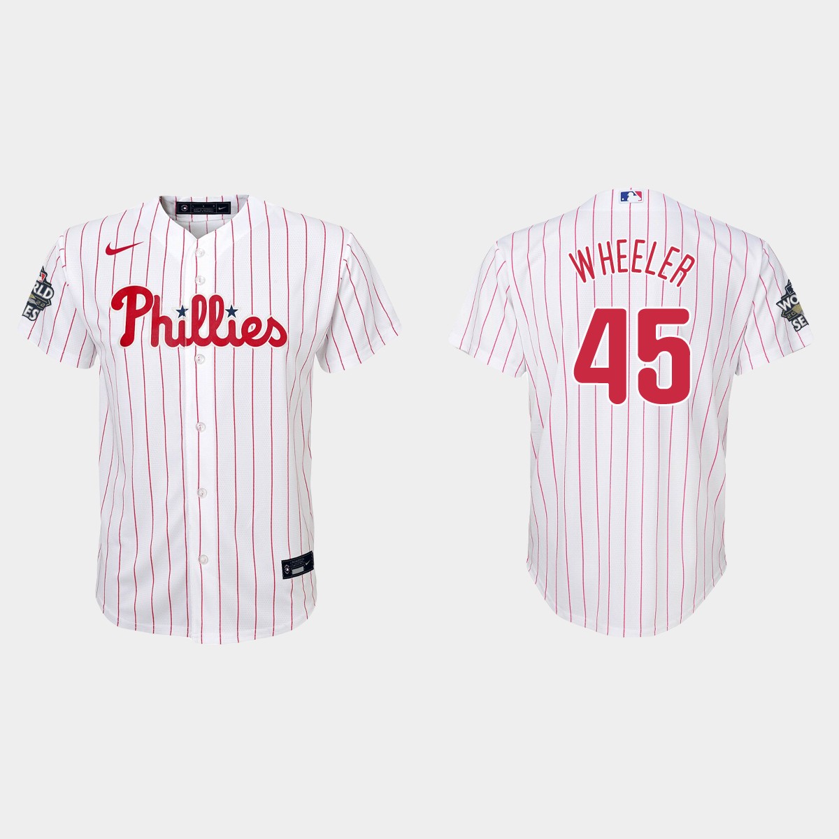Youth Philadelphia Phillies Zack Wheeler White 2022 World Series  Jersey